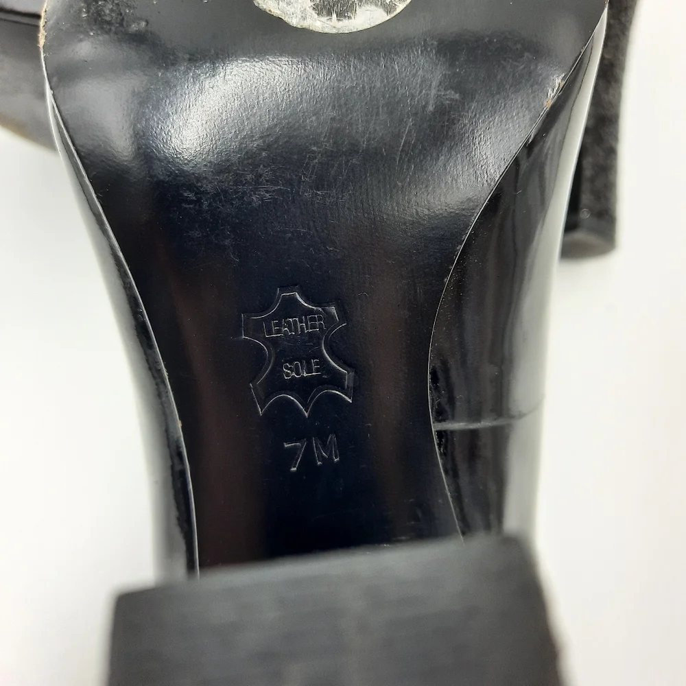 TORY BURCH Patent Leather Colin Pumps Glitter Heel Witchy Office Evening Black 7 - Picture 11 of 13